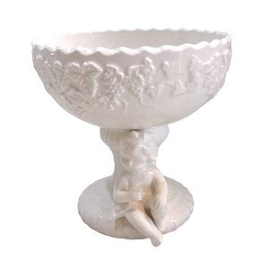 Vintage Renaissance Style Lefton Cherub Compote Vase‎ Raised Grape Candy Dish